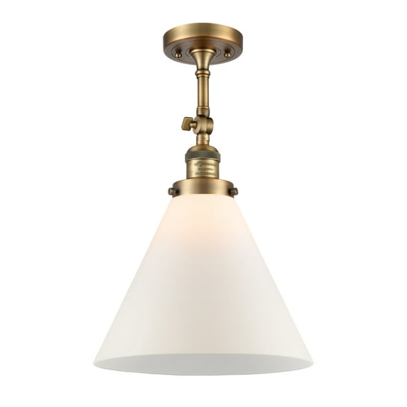 Innovations Lighting 201F X-Large Cone X-Large Cone 12" Wide Semi-Flush Ceiling Fixture -