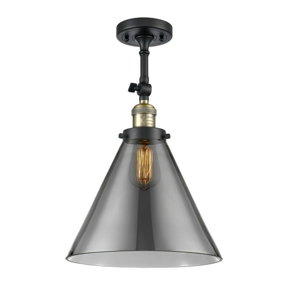 Innovations Lighting 201F X-Large Cone X-Large Cone 12" Wide Semi-Flush Ceiling Fixture -