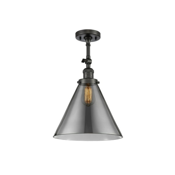 Innovations Lighting 201F-OB-G43-L X-Large Cone 12" Wide Semi-Flush Ceiling Fixture - Oil
