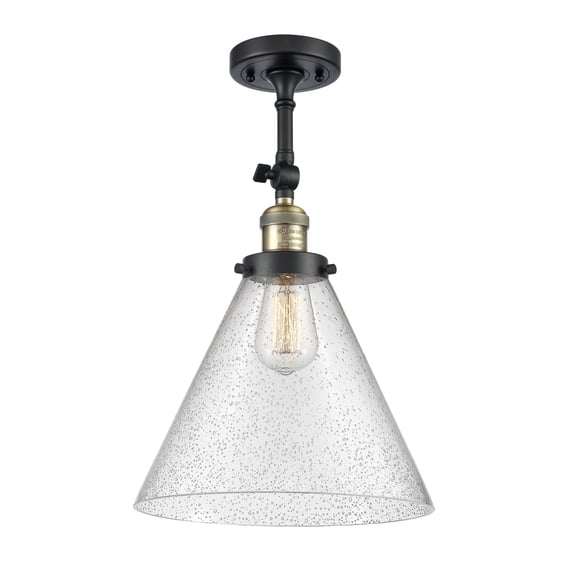 Innovations Lighting 201F-BAB-G44-L X-Large Cone 12" Wide Semi-Flush Ceiling Fixture -