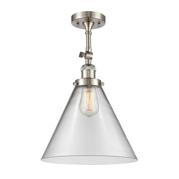 Innovations Lighting 201F-SN-G42-L X-Large Cone 12" Wide Semi-Flush Ceiling Fixture -