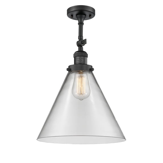 Innovations Lighting 201F-BK-G42-L X-Large Cone 12" Wide Semi-Flush Ceiling Fixture -