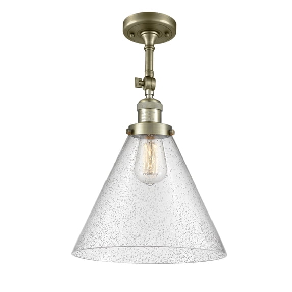 Innovations Lighting 201F-AB-G44-L X-Large Cone 12" Wide Semi-Flush Ceiling Fixture -