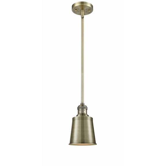 201S-AB-M9-AB Innovations Lighting Addison - 1 Light Stem Hung Mini Pendant In Traditional Style-6 Inches Tall and 5 Inches Wide-Antique Brass