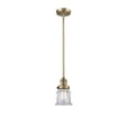 thumbnail image 1 of Innovations Lighting 201S-BB-G182S-LED Small Canton-3.5W 1 LED Mini Pendant in Industrial Style-6.5 Inches Wide by 10 Inches High   Brushed Brass Finish with Clear Glass, 1 of 1