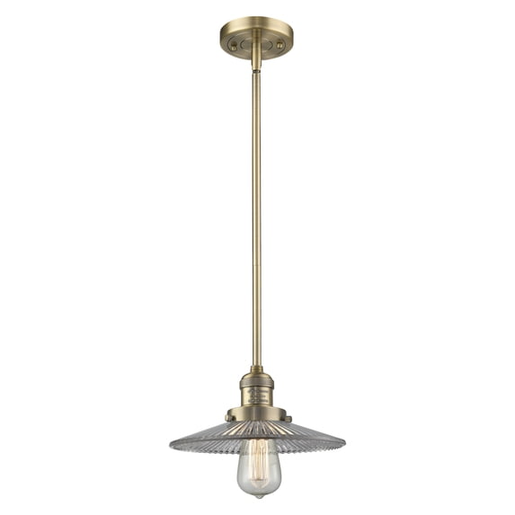 Innovations Lighting 201S-BB-G2 Halophane 9" Wide Mini Pendant - Brass