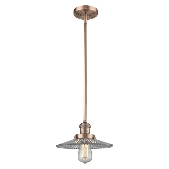 Innovations Lighting 201S Halophane Halophane 9" Wide Mini Pendant - Copper