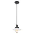 thumbnail image 1 of Innovations Lighting 201S-BK-G1 Halophane 9" Wide Mini Pendant - Matte Black / Matte White, 1 of 6