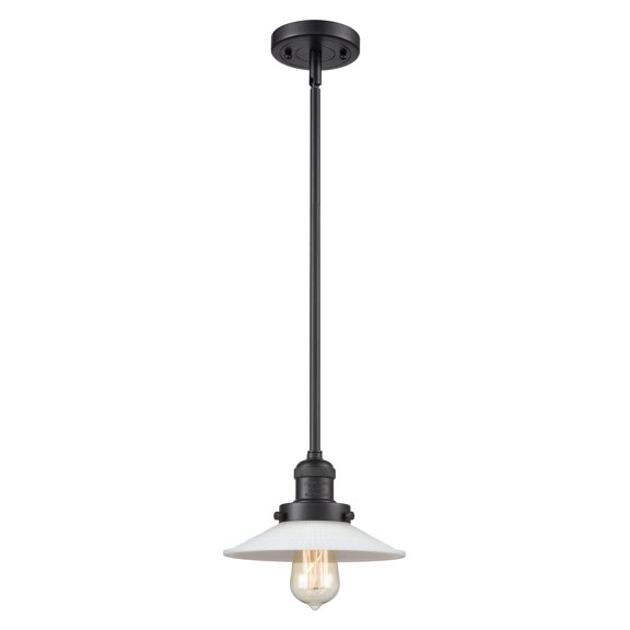 Innovations Lighting 201S Halophane Halophane 9" Wide Mini Pendant - Matte Black / Matte