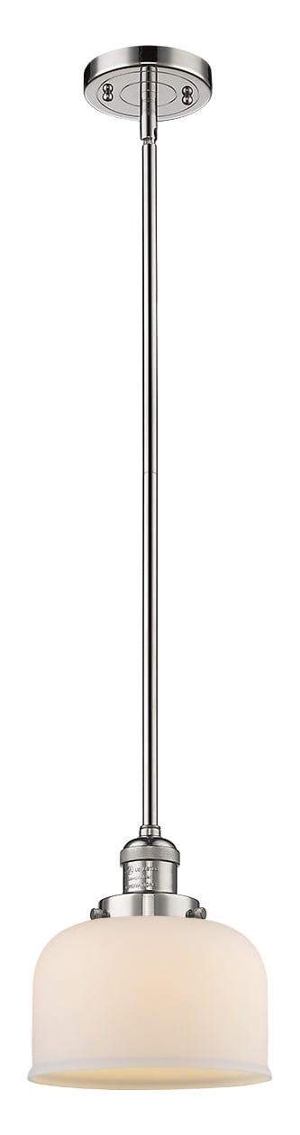 Polished Nickel Mini Pendant with Glass Shade