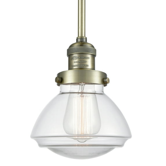 Innovations Lighting 201S Olean Olean 8" Tall Mini Rod Hung Pendant - Brass