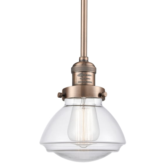 Innovations Lighting 201S-AC-G322 Olean 8" Tall Mini Rod Hung Pendant - Copper