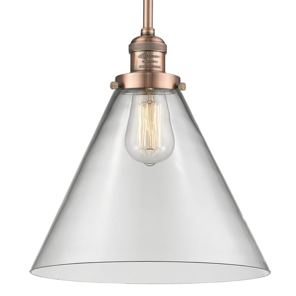 Innovations Lighting 201S X-Large Cone X-Large Cone 1 Light 12" Wide Pendant - Copper