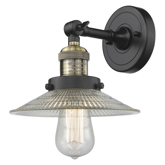 Innovations Lighting 203 Halophane Halophane 1 Light 8" Tall Bathroom Sconce - Black