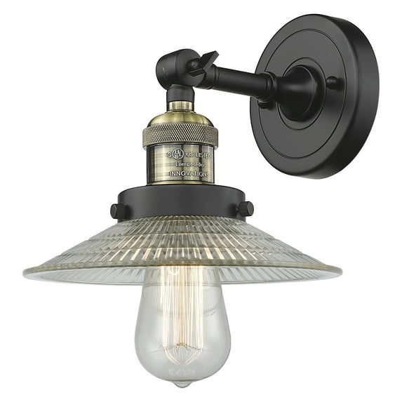 Innovations Lighting 203 Halophane Halophane 1 Light 8" Tall Bathroom Sconce - Black