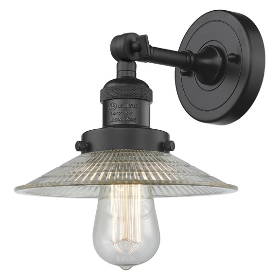 Innovations Lighting 203 Halophane Halophane 1 Light 8" Tall Bathroom Sconce - Black