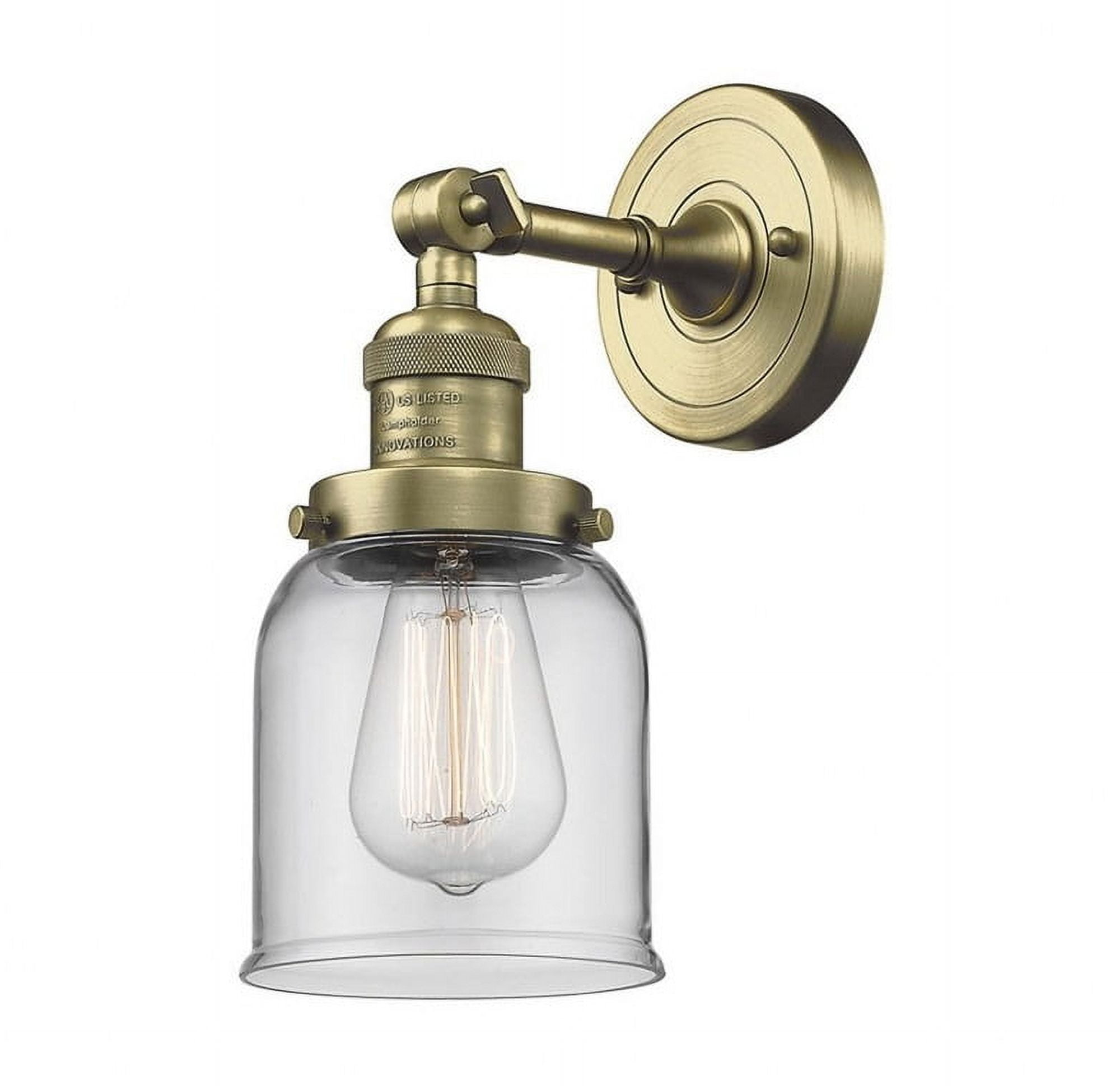 Antique Brass Dimmable Small Bell Sconce
