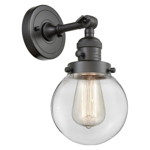 Innovations Lighting 203SW-OB-G202-6 Beacon 1 Light 12" Tall Bathroom Sconce - Bronze