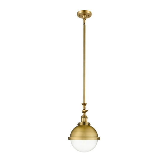 Innovations Lighting Hampden 1 Light 9" Mini Pendant - 14.5"H Clear/Brushed Brass