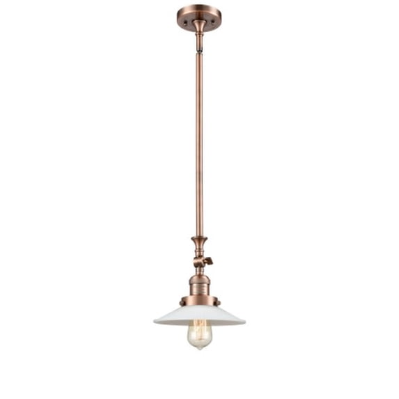 Innovations Lighting 206-AC-G1 Halophane 9" Wide Adjustable Mini Pendant - Antique Copper