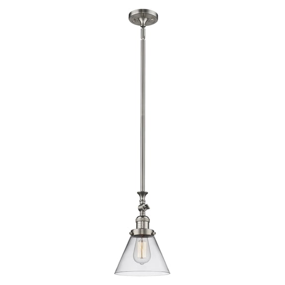 Innovations Lighting 206-SN-G42 Large Cone 8" Wide Adjustable Mini Pendant - Nickel