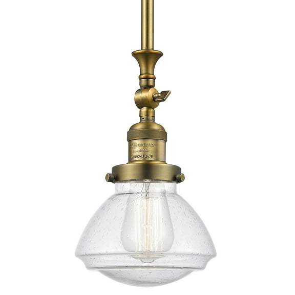 Innovations Lighting 206 Olean Olean 7" Wide Mini Rod Hung Adjustable Pendant - Brass