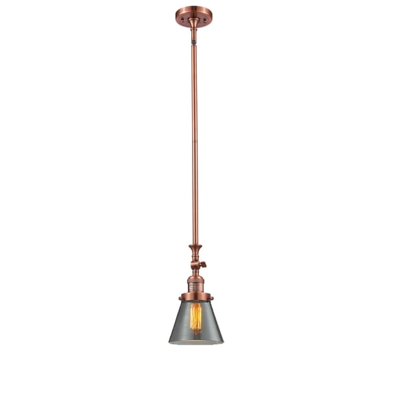 Innovations Lighting 206 Small Cone Small Cone 6" Wide Adjustable Mini Pendant - Copper