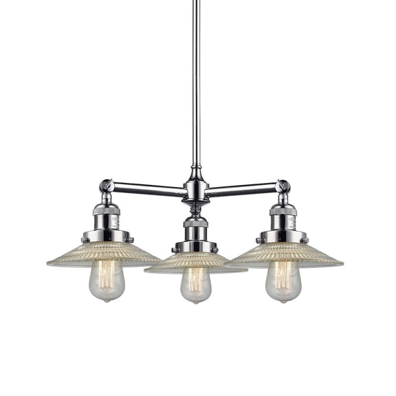 Innovations Lighting 207 Halophane Halophane 3 Light 22" Wide Chandelier - Chrome