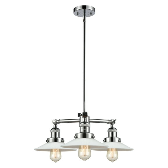 Innovations Lighting 207 Halophane Halophane 3 Light 22" Wide Chandelier - Polished Chrome