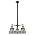 thumbnail image 1 of Innovations Lighting 207 Large Cone Cone 3 Light 22" Wide Commercial Chandelier - Black /, 1 of 7