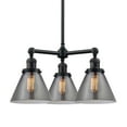 thumbnail image 1 of Innovations Lighting 207 Large Cone Cone 3 Light 22" Wide Commercial Chandelier - Bronze, 1 of 7
