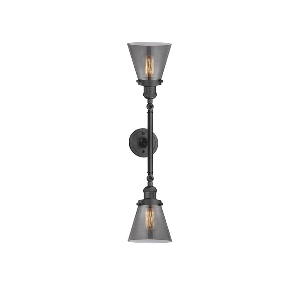 Innovations Lighting 208L-OB-G63 Small Cone 2 Light 23" Wide Bathroom Vanity Light -
