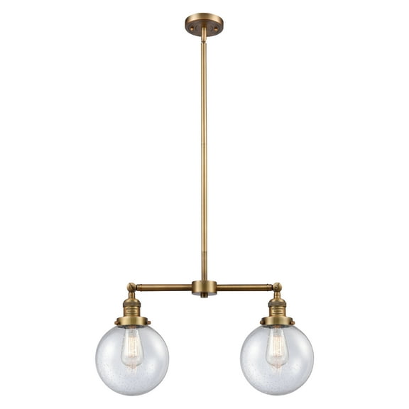 Innovations Lighting 209-8 Beacon Beacon 2 Light 25" Wide Linear Chandelier - Brass