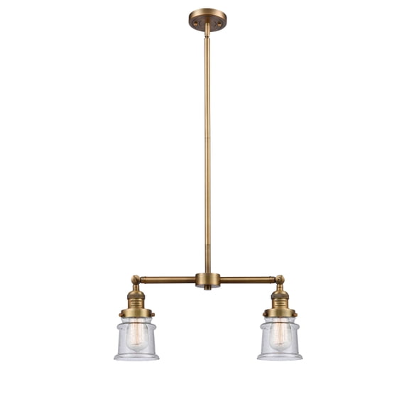 Innovations Lighting 209-BB-G184S-LED Small Canton-7W 2 LED Chandelier in Traditional Style-21 Inches Wide by 10 Inches High Brushed Brass Finish with Seedy Glass