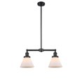 thumbnail image 1 of Innovations Lighting 209-BK-G41-LED Large Cone-7W 2 LED Chandelier in Traditional Style-21 Inches Wide by 10 Inches High   Matte Black Finish with Matte White Glass, 1 of 1