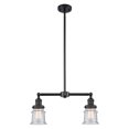 thumbnail image 1 of Innovations Lighting 209-BK-G184 Canton 2 Light 21" Wide Linear Chandelier / Semi-Flush, 1 of 7