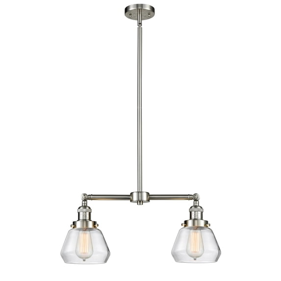 Innovations Lighting 209-SN-G172 Fulton 2 Light 21" Wide Linear Chandelier - Nickel
