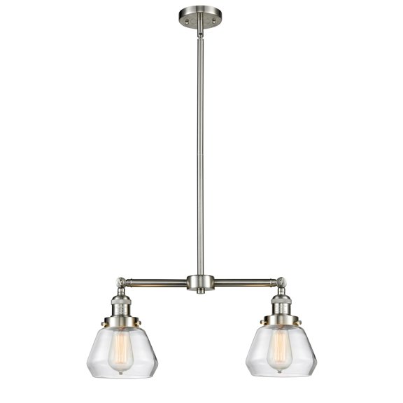 Innovations Lighting 209-SN-G172 Fulton 2 Light 21" Wide Linear Chandelier - Nickel