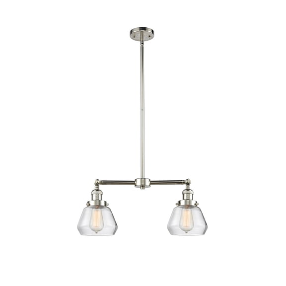 Innovations Lighting 209-PN-G172 Fulton 2 Light 21" Wide Linear Chandelier - Nickel