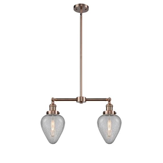 Innovations Lighting 209-AC-G165 Geneseo 2 Light 21" Wide Linear Chandelier - Copper