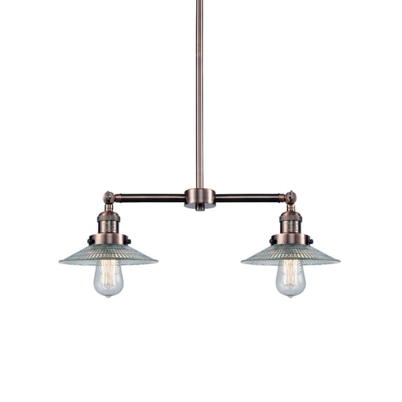 Innovations Lighting 209-AC-G2 Halophane 2 Light 21" Wide Linear Chandelier / Semi-Flush