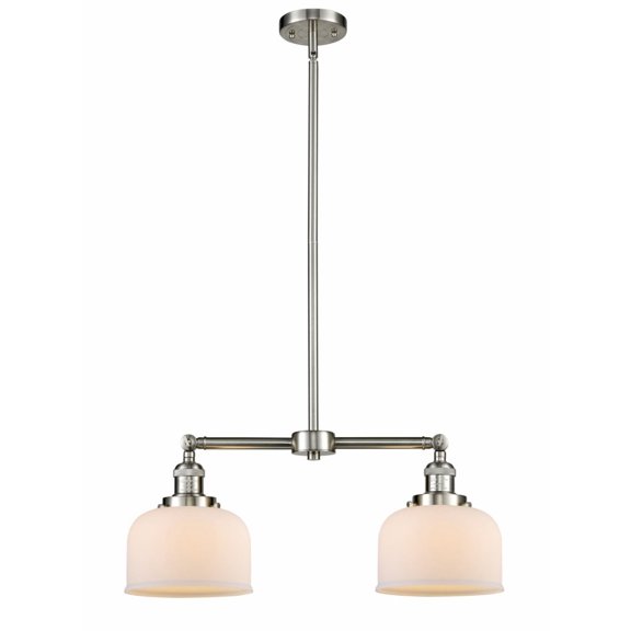 Innovations Lighting 209-SN-G71 Large Bell 2 Light 24" Wide Linear Chandelier / Semi-Flush
