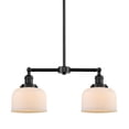 thumbnail image 1 of Innovations Lighting 209-OB-G71 Large Bell 2 Light 24" Wide Linear Chandelier / Semi-Flush, 1 of 7