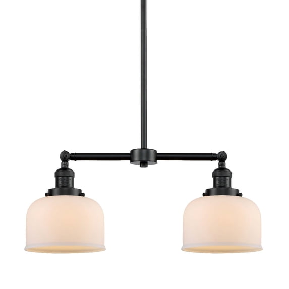 Innovations Lighting 209-OB-G71 Large Bell 2 Light 24" Wide Linear Chandelier / Semi-Flush