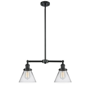 Innovations Lighting 209 Large Cone Large Cone 2 Light 21" Wide Linear Chandelier /