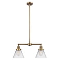 thumbnail image 1 of Innovations Lighting 209-BB-G42 Large Cone 2 Light 21" Wide Linear Chandelier / Semi-Flush, 1 of 7