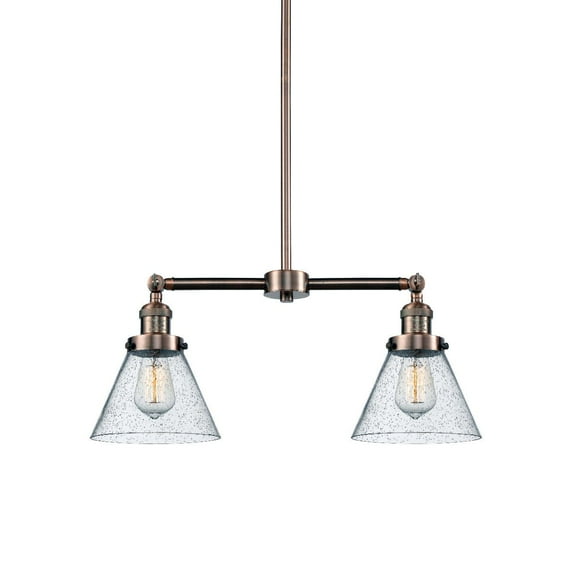 Innovations Lighting 209 Large Cone Large Cone 2 Light 21" Wide Linear Chandelier /