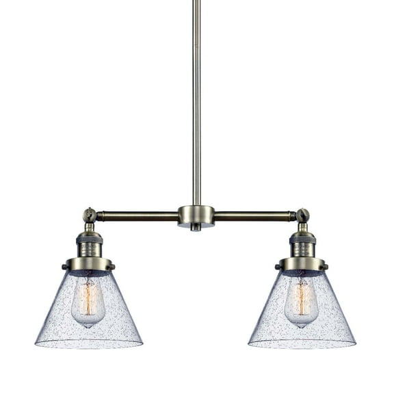 Innovations Lighting 209 Large Cone Large Cone 2 Light 21" Wide Linear Chandelier /