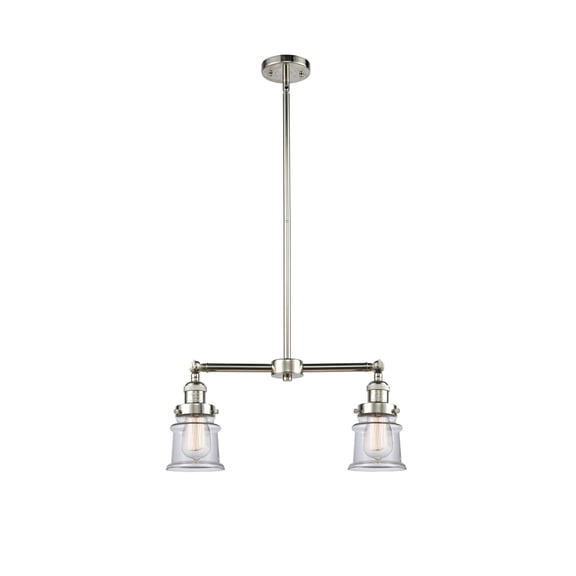 Innovations Lighting 209-PN-G182S-LED Small Canton-7W 2 LED Chandelier in Traditional Style-21 Inches Wide by 10 Inches High   Polished Nickel Finish with Clear Glass