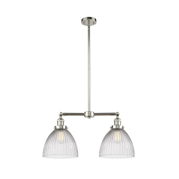 Innovations Lighting 209-PN-G222 Seneca Falls 2 Light 21" Wide Linear Chandelier - Nickel